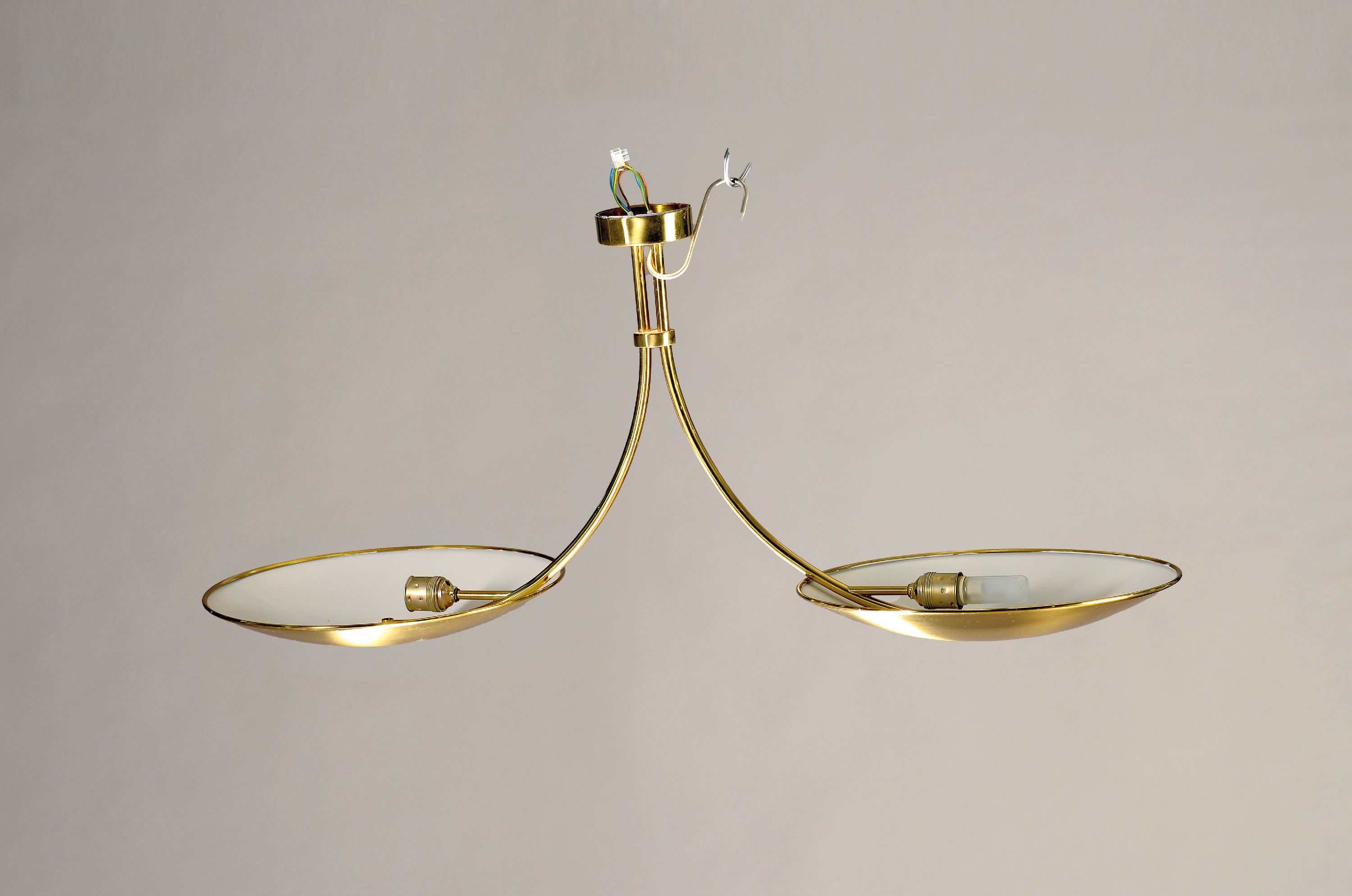 Image 27063806 - Mid-century ceiling lamp ´Duan´, Florian Schulz, Ludwigsburg, 1970s, two oval bowls made ...