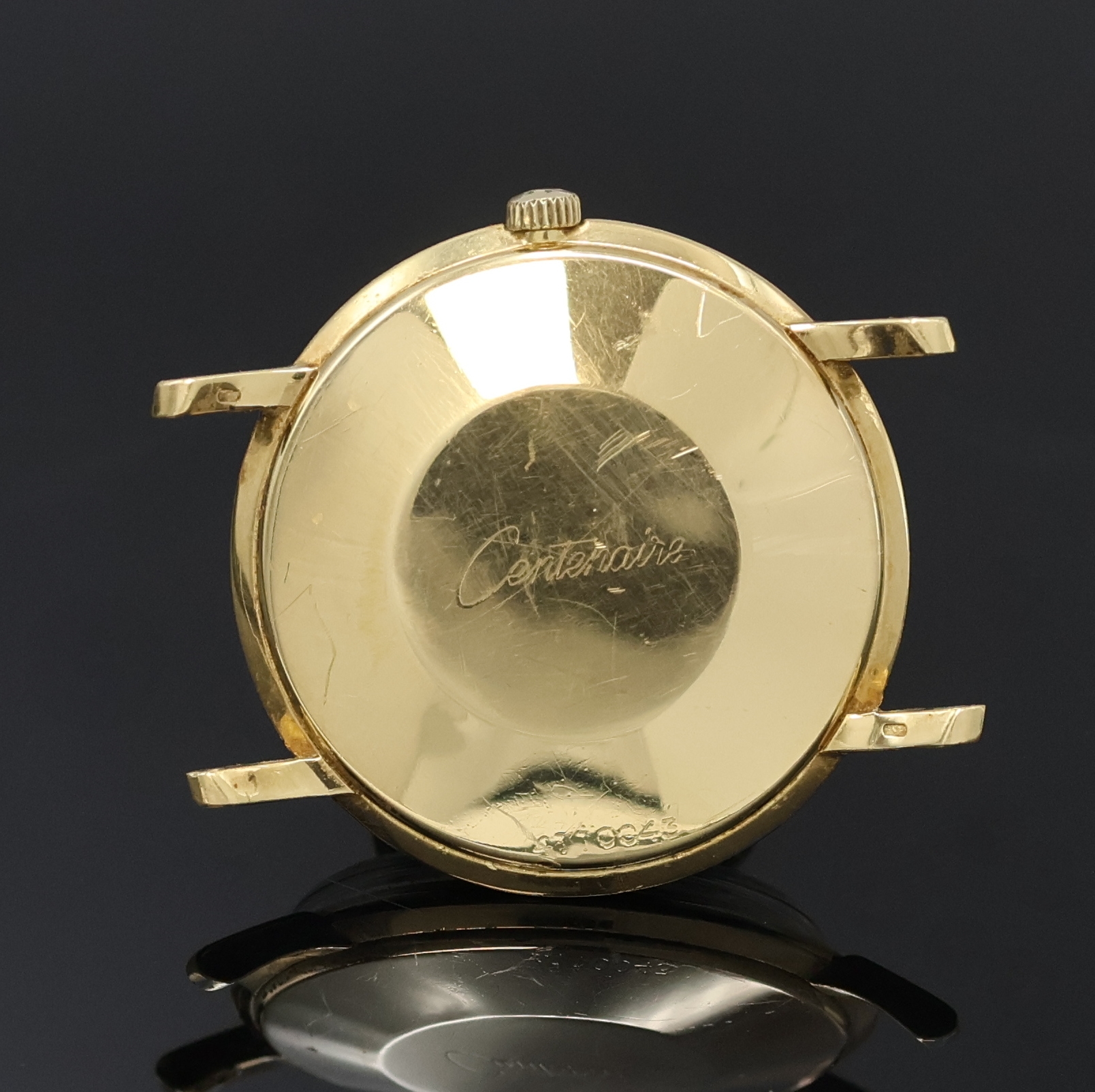 Detail c: ETERNA-MATIC Centenaire Armbanduhr in GG 750/000, Schweiz um 1965, Automatik, Boden aufgedr., silb. Zifferbl. pat., gold. Std.- Ind., gold. ...