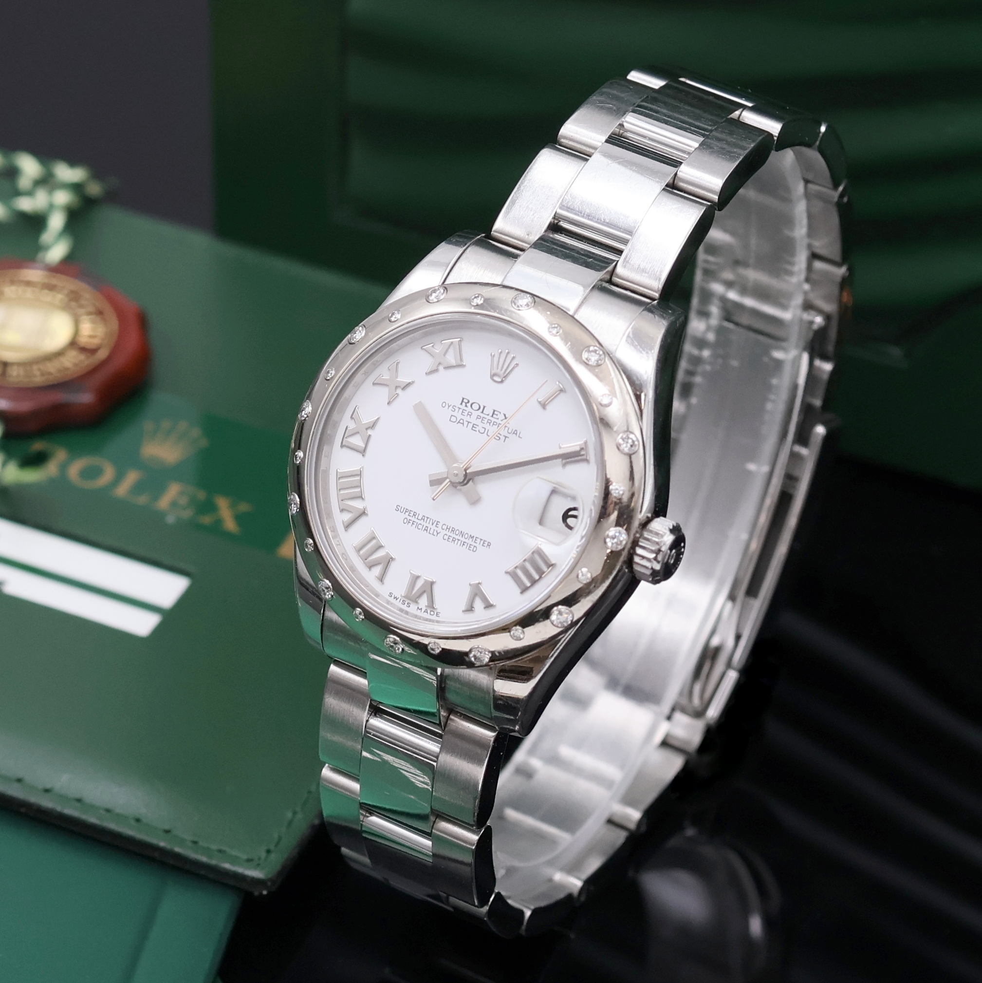 Detail a: ROLEX Armbanduhr Oyster Perpetual Datejust 31 Referenz 178344, Automatik, LC 100, Edelstahlgeh. inkl. Oysterband m. Faltschl., Boden und Krone ...