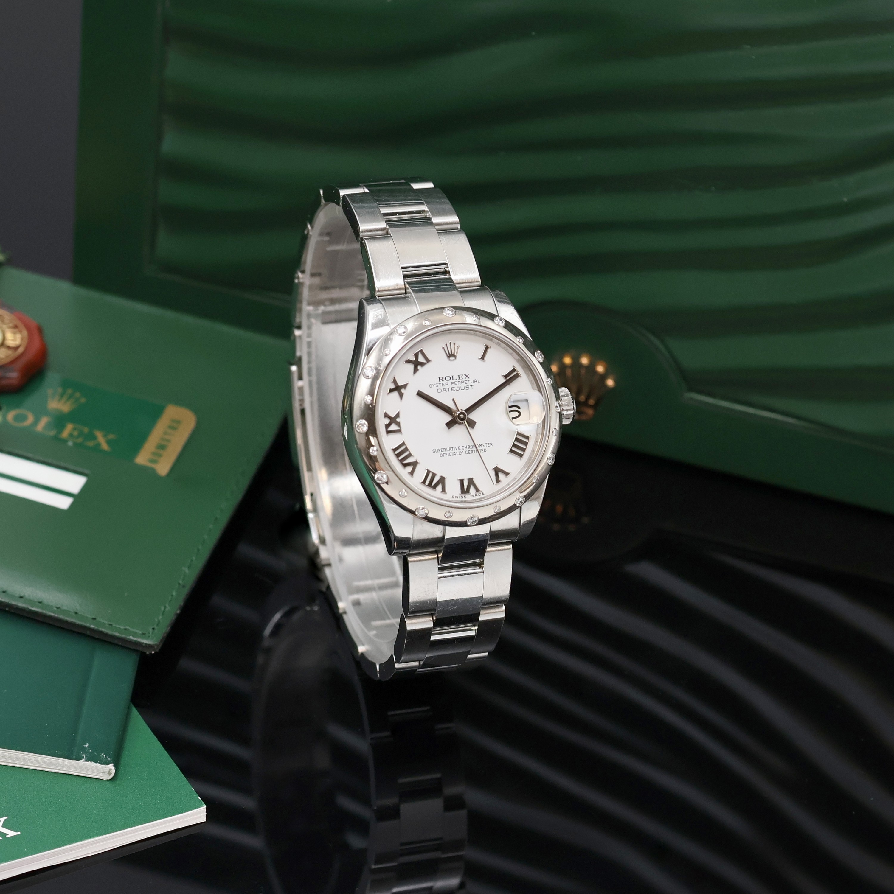 Detail b: ROLEX Armbanduhr Oyster Perpetual Datejust 31 Referenz 178344, Automatik, LC 100, Edelstahlgeh. inkl. Oysterband m. Faltschl., Boden und Krone ...
