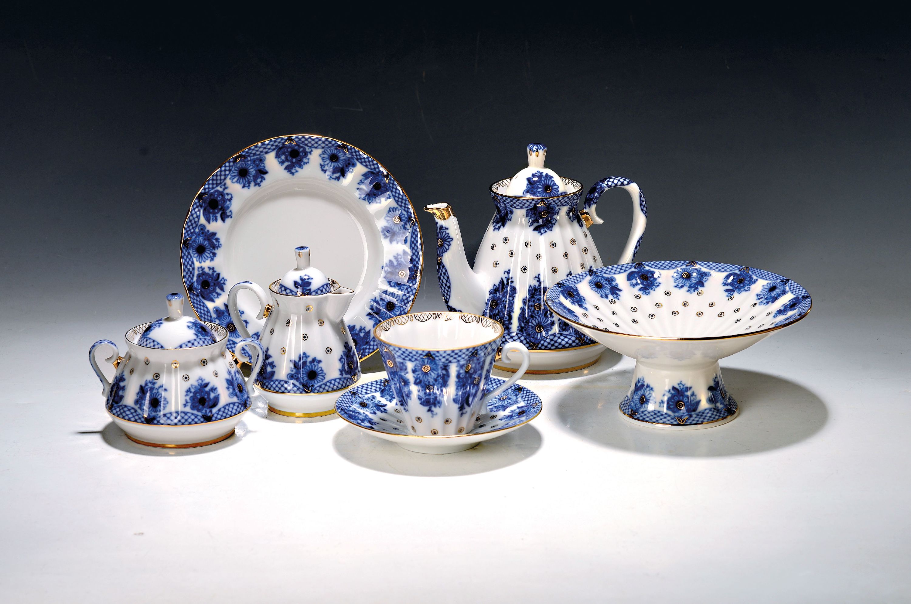 Image 27063854 - Kaffeeservice, Lomonossov, für, 12 Personen, St. Petersburg, 12 Kaffeetassen mit ...