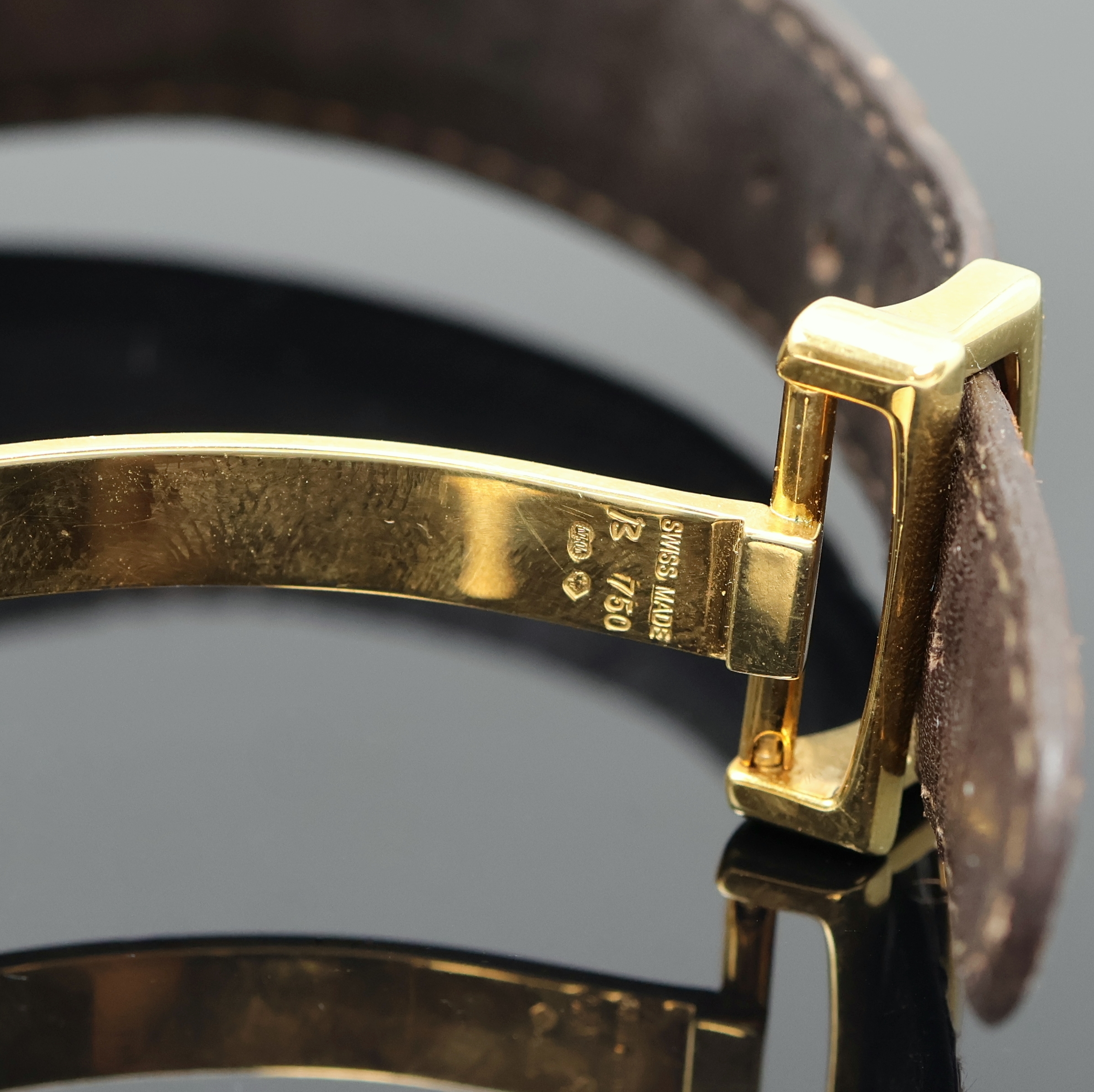 Detail e: IWC feine astronomische Herrenarmbanduhr mit ewigem Kalender Modell Novecento in GG 750/000 Referenz 3546, Schweiz um 1995, Automatik, orig. ...