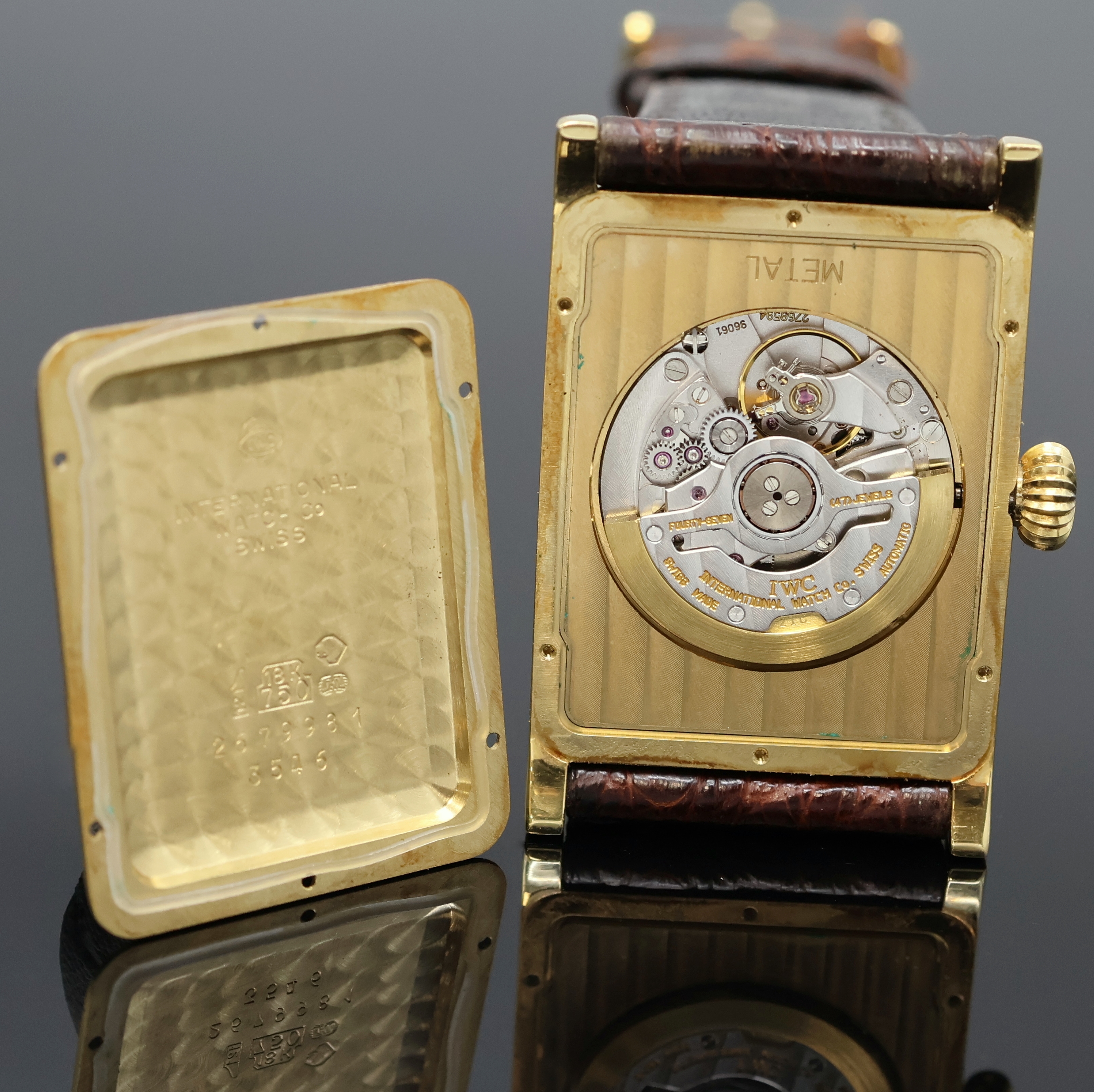 Detail g: IWC feine astronomische Herrenarmbanduhr mit ewigem Kalender Modell Novecento in GG 750/000 Referenz 3546, Schweiz um 1995, Automatik, orig. ...