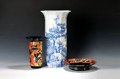 Image Bodenvase und Vase mit Schale, Rosenthal, Bodenvase Entwurf Tapio Wirkkala, Polygon, ...