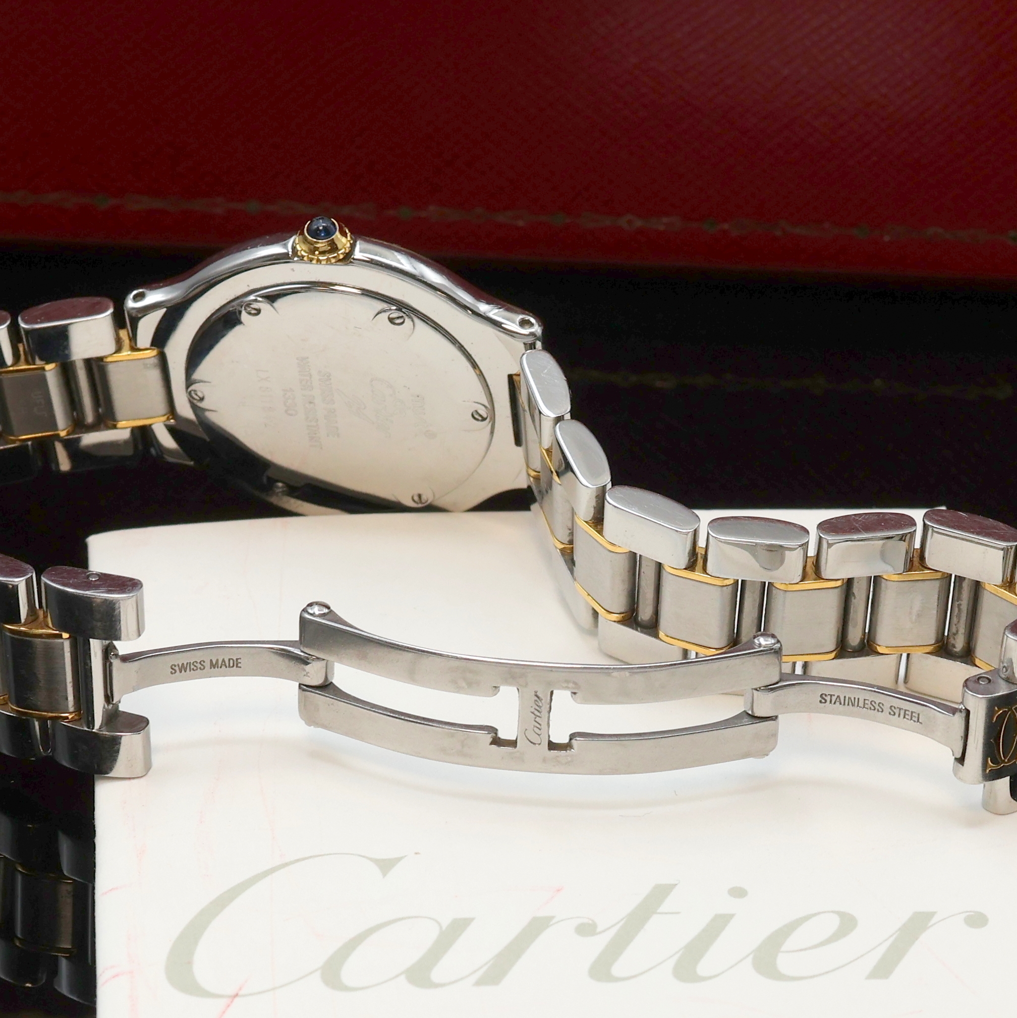 Detail f: CARTIER Damenarmbanduhr Linie 21 Referenz 1330, quarz, Edelstahl/Gold kombiniert inkl. orig. Gliederband m. dopp. Faltschl., Boden 6 -fach verschr., ...