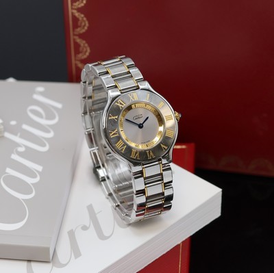 27063971b - CARTIER ladies wristwatch Linie 21 reference 1330, quartz, stainless steel/gold combined ...