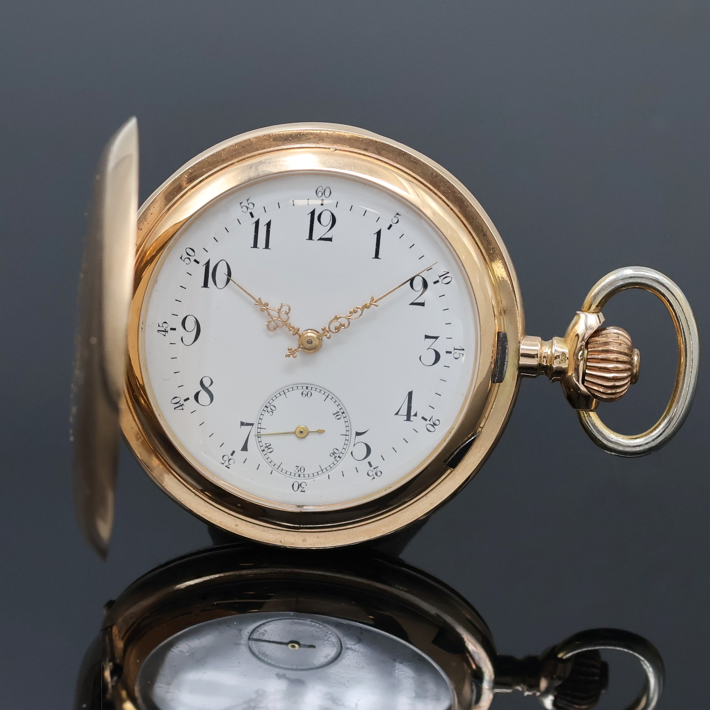 Image 27064018 - Herrensavonette in RG 585/000, Schweiz um 1910, guill. Geh. dell., Sprungdeckel m. ...