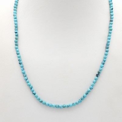 Image Kette mit Türkisen, runde Türkise D. ca. 3-4mm, Karabinerschl., L. ca. 42