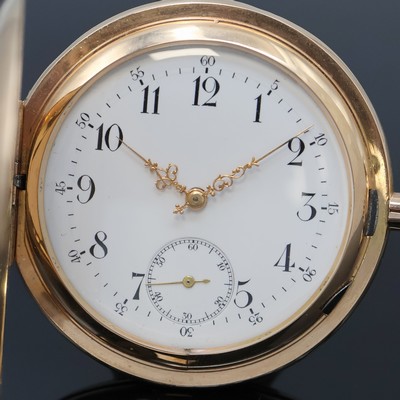 27064018a - Herrensavonette in RG 585/000, Schweiz um 1910, guill. Geh. dell., Sprungdeckel m. ...