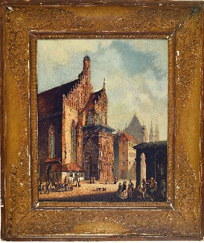 27064181k - Ferdinand Bernhard Hoeppe, 1841 Cleve-1922 Amsterdam, Architekturbild, Blick auf die ...