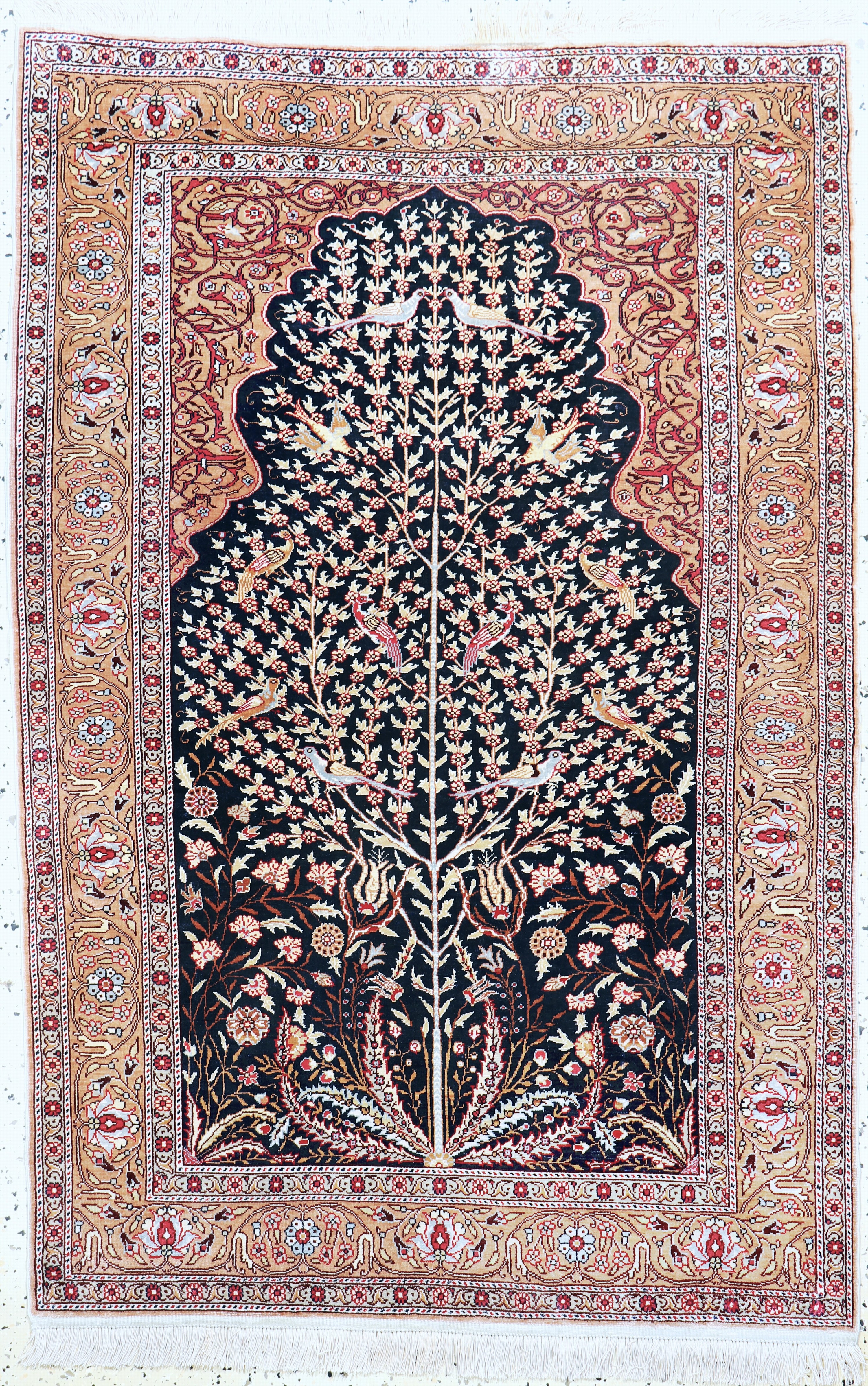Image 27064208 - Kayseri, Türkei, Mitte 20.Jhd., reine Naturseide, ca. 147 x 96 cm, EHZ: 1-2 ...