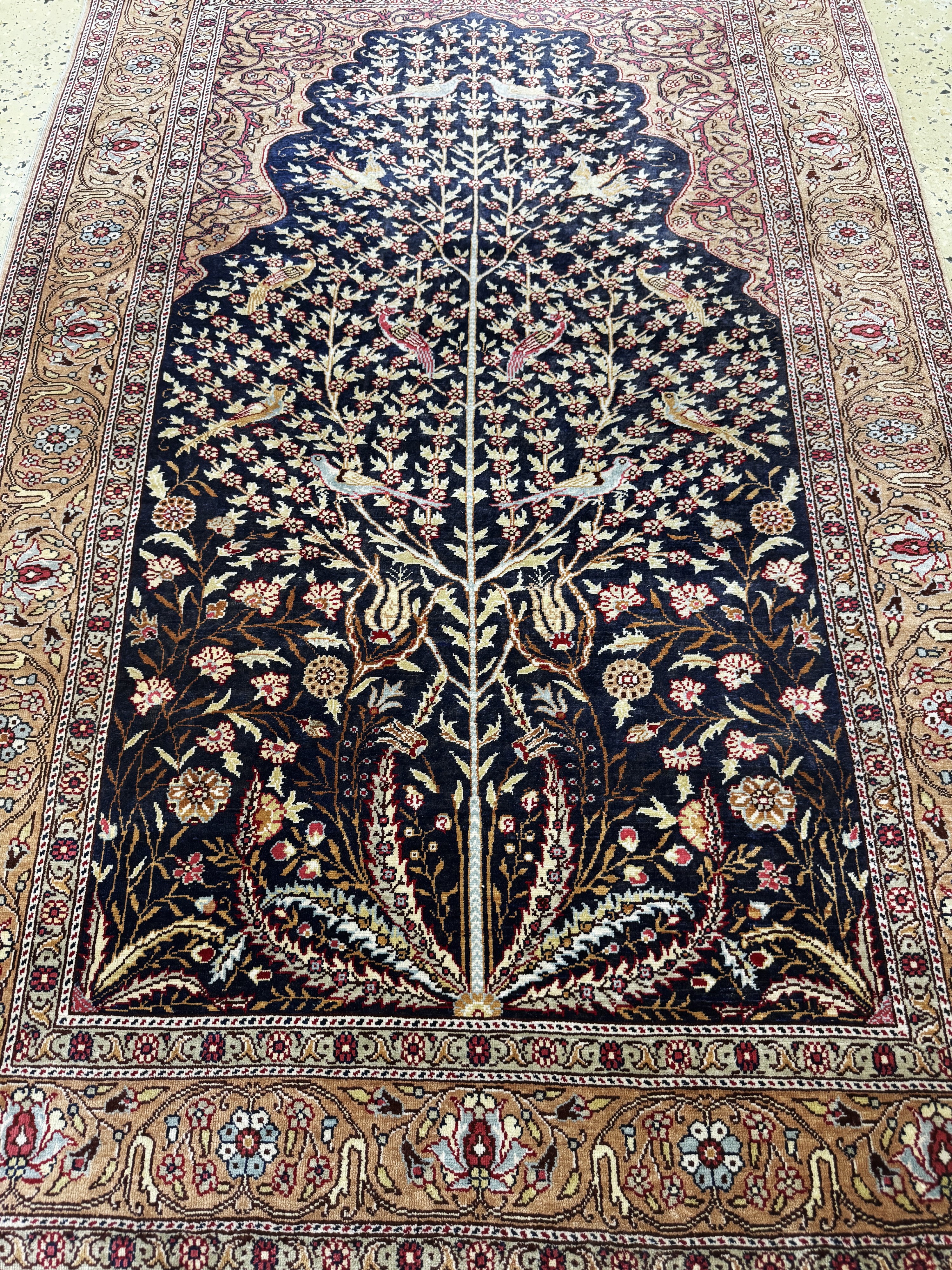 Detail d: Kayseri, Türkei, Mitte 20.Jhd., reine Naturseide, ca. 147 x 96 cm, EHZ: 1-2