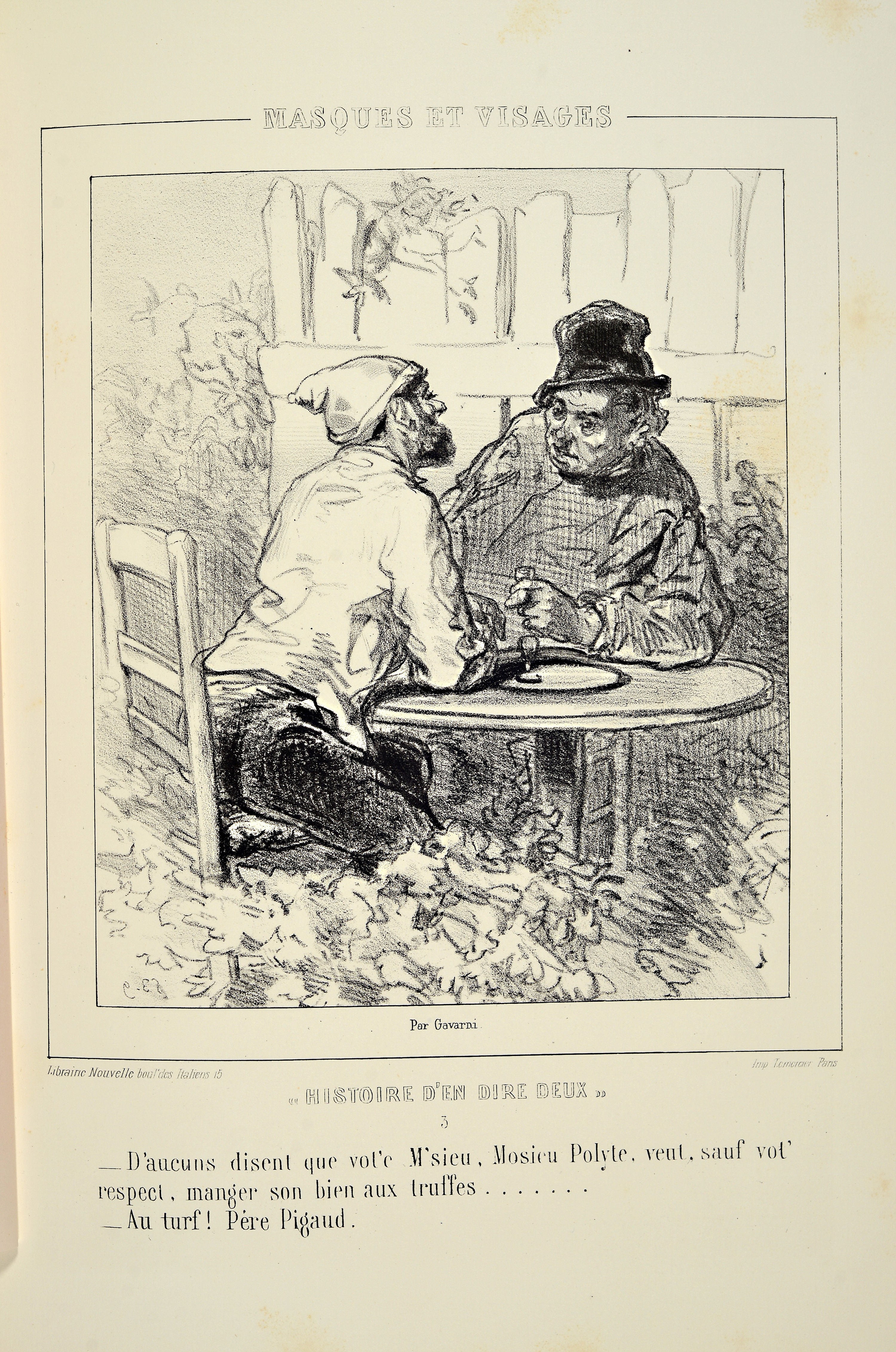 Detail b: Gavarni: Oeuvres nouvelles, Paris, um 1900, vier Hefte: 2x Les anglais chez eux, Etudes d'Androgynes, Histoire d'en dire deux