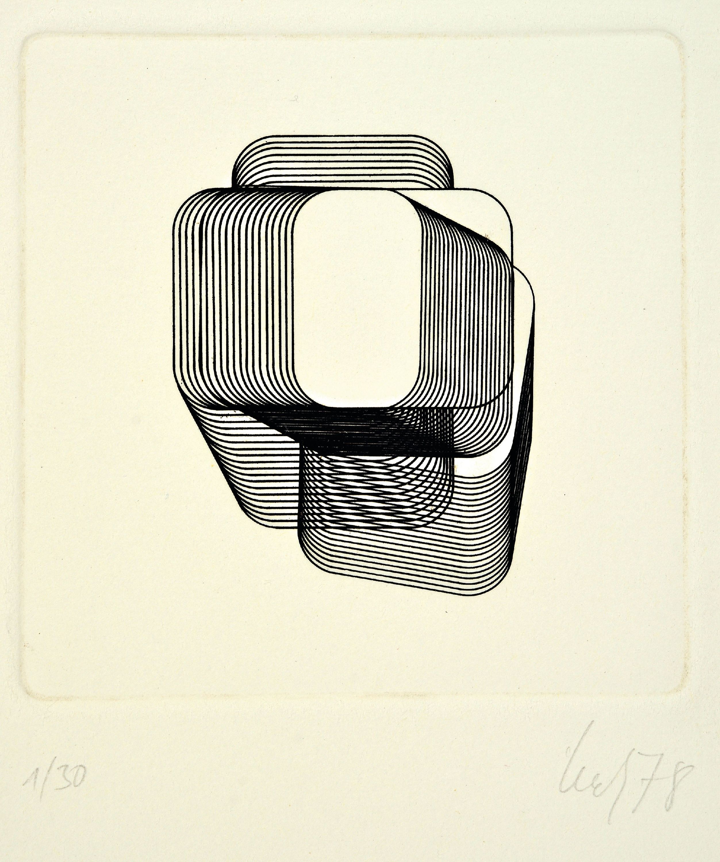 Detail a: Thomas Lenk, 1933 Berlin-2014 Schwäbisch-Hall, 3 Radierungen von 1978, alle handsign. und num. 1/30, je ca. 12x11.5cm, Blattgr. ca. 30x 20cm
