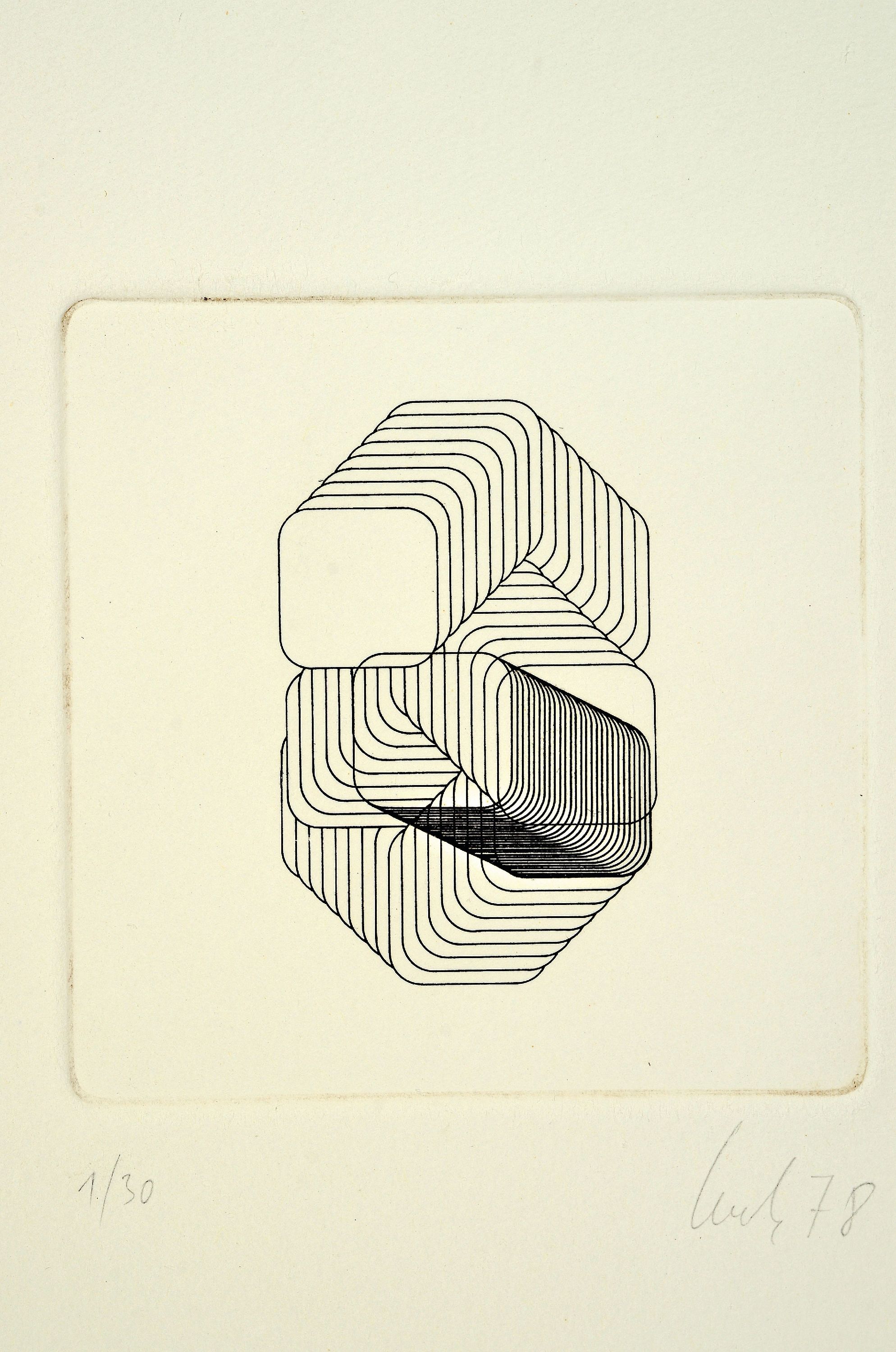 Detail k: Thomas Lenk, 1933 Berlin-2014 Schwäbisch-Hall, 3 Radierungen von 1978, alle handsign. und num. 1/30, je ca. 12x11.5cm, Blattgr. ca. 30x 20cm