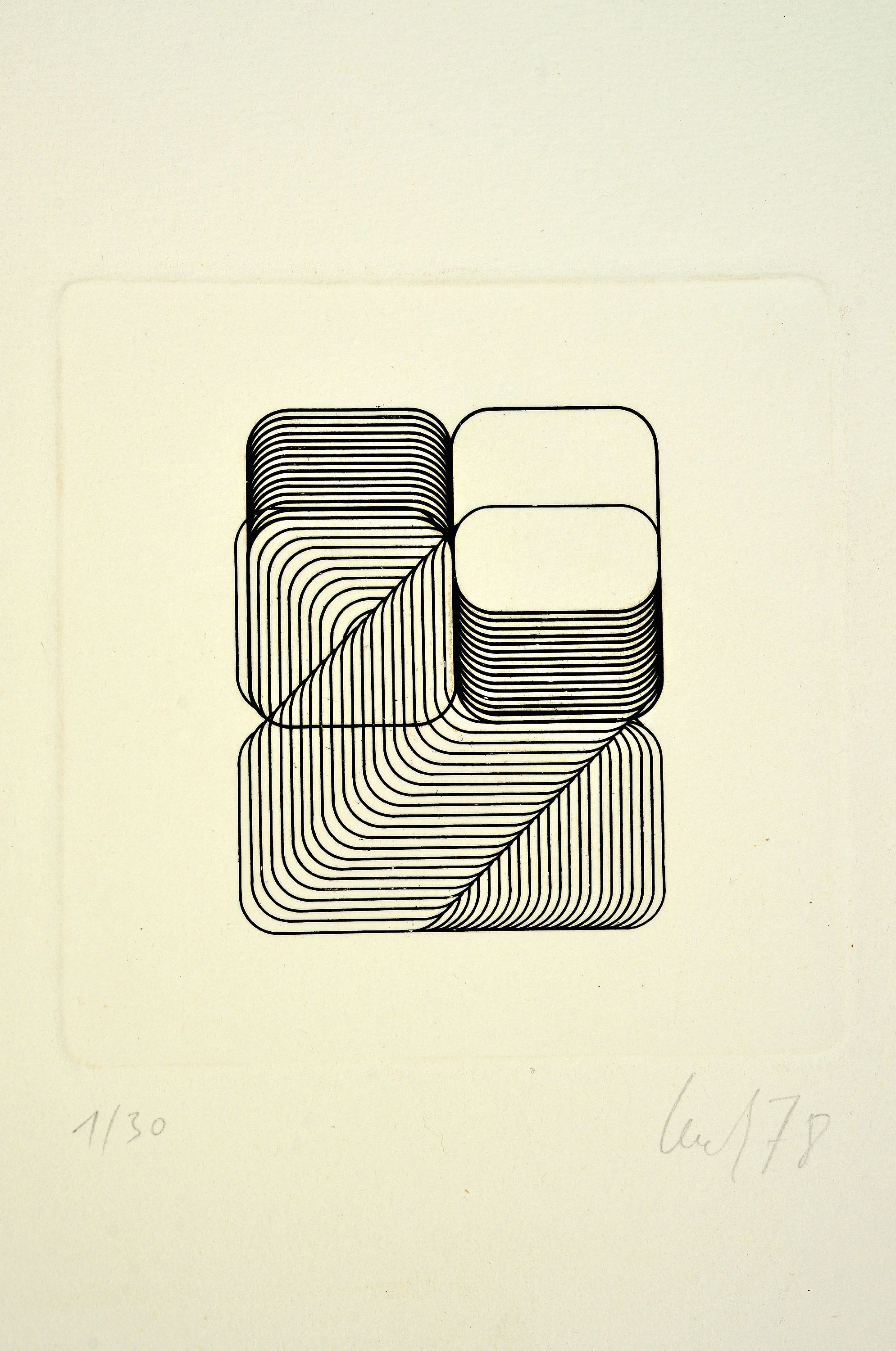 Detail m: Thomas Lenk, 1933 Berlin-2014 Schwäbisch-Hall, 3 Radierungen von 1978, alle handsign. und num. 1/30, je ca. 12x11.5cm, Blattgr. ca. 30x 20cm