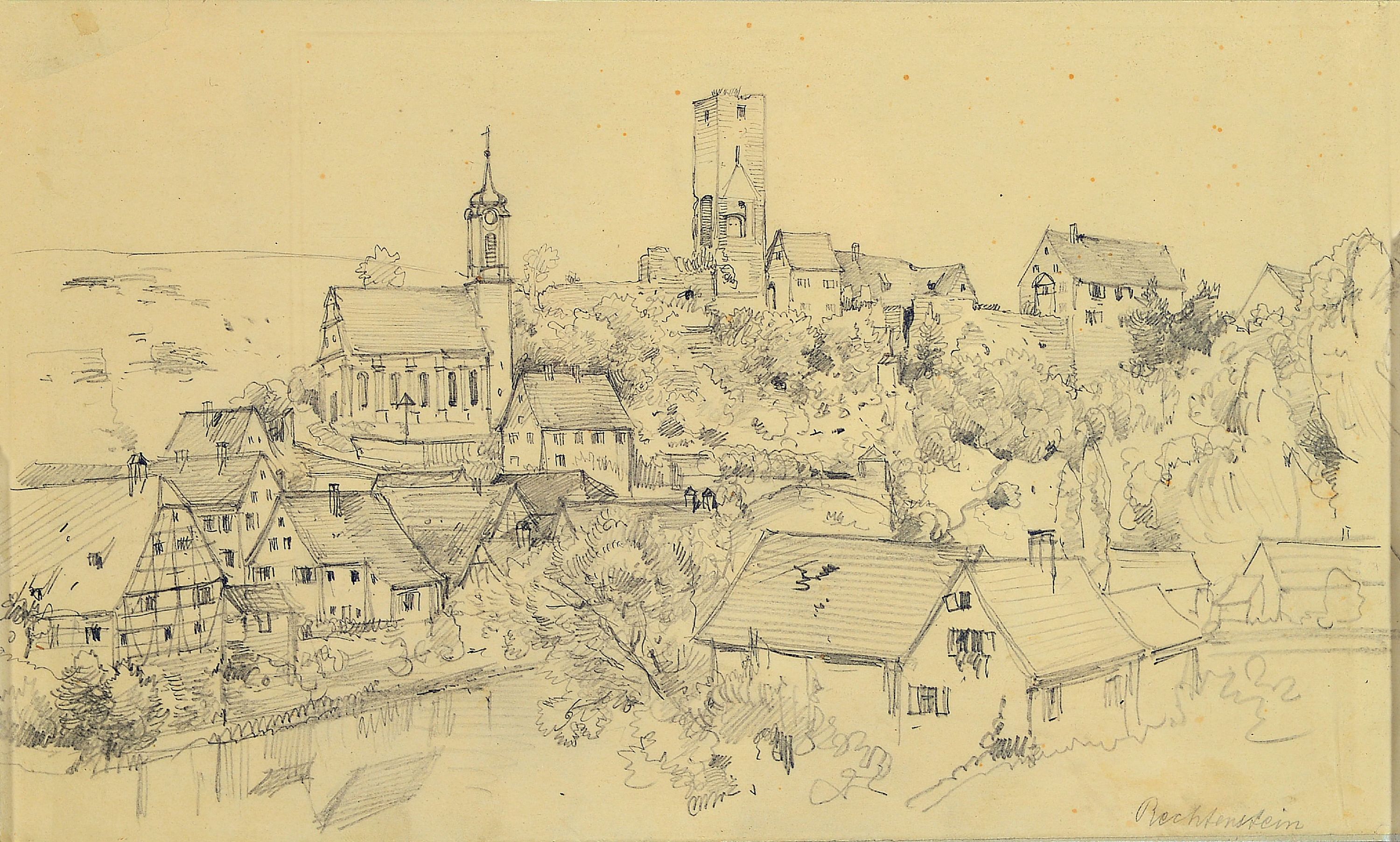 Image 27064225 - Carl von Häberlin, 1832-1911, Ansicht aus Rechtenstein (Alb-Donau-Kreis), ...