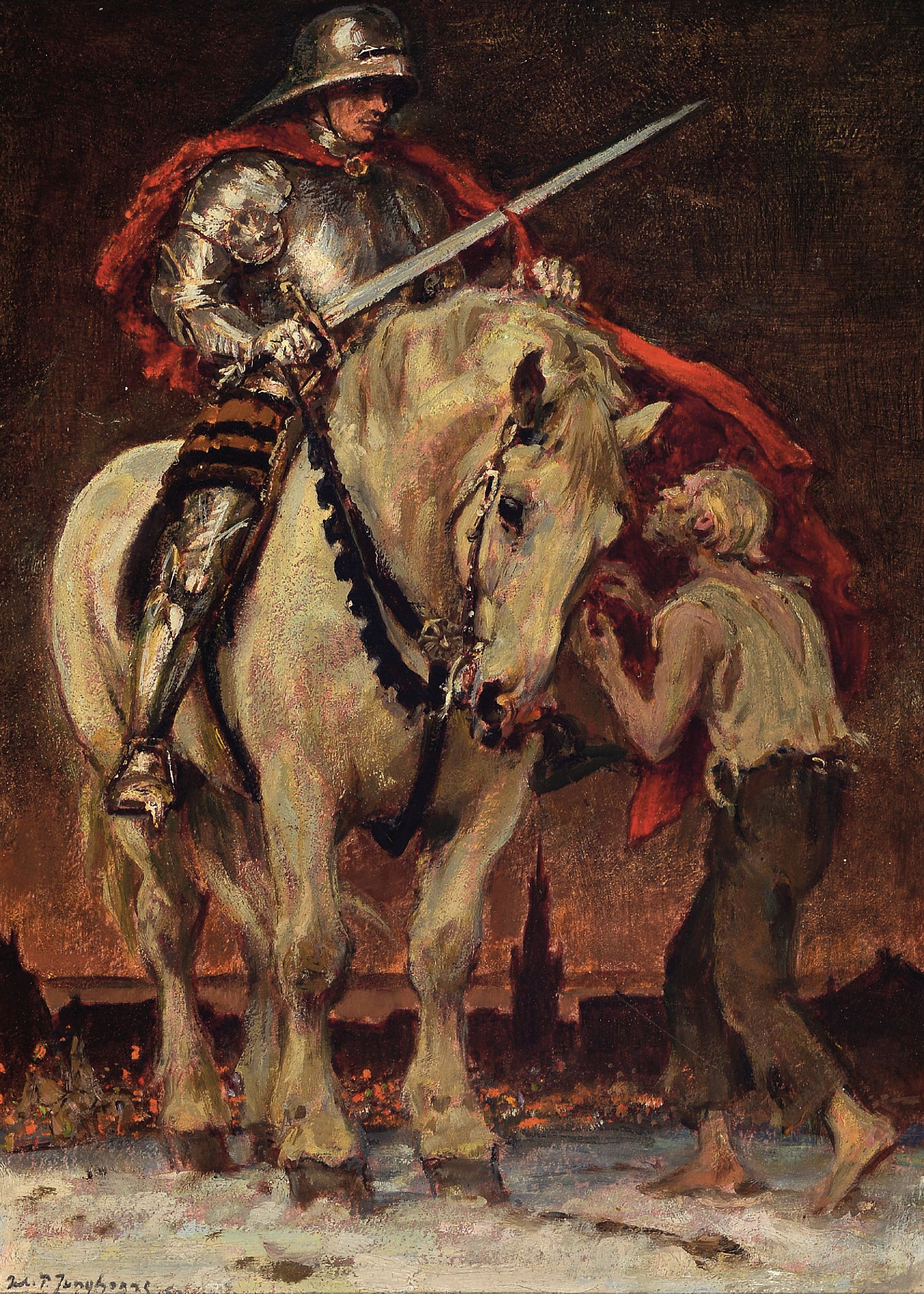 Image 27064256 - Julius Paul Junghanns, 1876 Wien-1958 Düsseldorf, St. Martin und der Bettler vor der ...