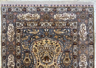 27064206b - Hereke Seide fein, sign., Türkei, Mitte 20.Jhd, reine Naturseide, ca. 139 x 95 cm, ...