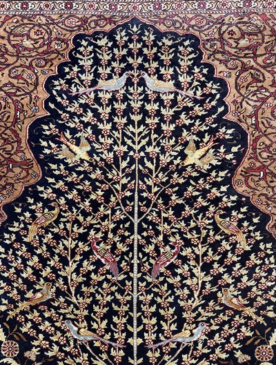 27064208c - Kayseri, Türkei, Mitte 20.Jhd., reine Naturseide, ca. 147 x 96 cm, EHZ: 1-2 ...