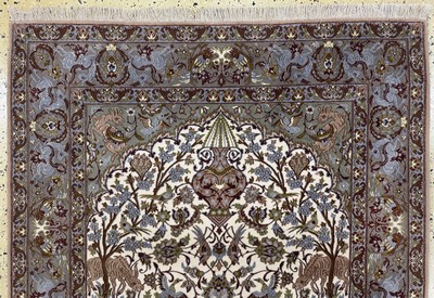 27064210a - Esfahan fein, Persien, Ende 20.Jhd., Korkwolle mit und auf Seide, ca. 169 x 113 cm,EHZ: ...