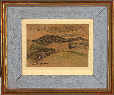 27064230k - Fried Stern, 1875-1942, landscape in the Rhön,charcoal and pencil partially watercolored ...