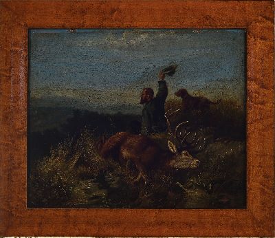 27064243a - Zuschreibung: Hermann Joseph Havenith, Jäger neben einem erlegten Hirsch, seinen ...