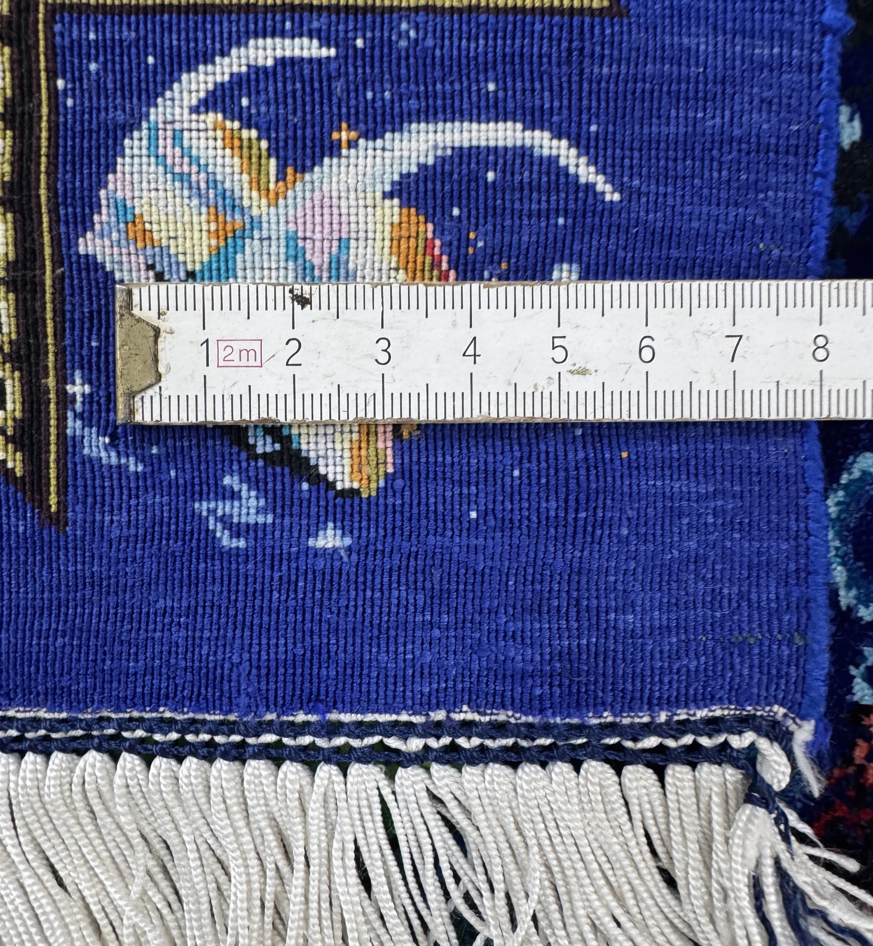Detail g: Ghom Seide fein Persien, signiert"Bahram", ca. 20 Jahre, reine Naturseide, ca. 85 x 62 cm, ca. 1,0 Mio. Kn/qm, EHZ: 1(nahezu neuwertig)