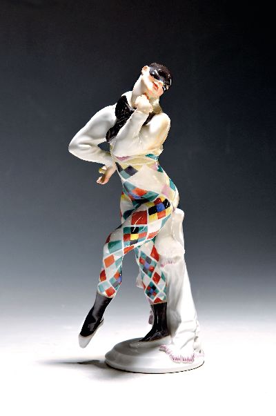 Image Porzellanfigur, Bajazzo, Meissen, 20. Jh., Entwurf Paul Scheurich 1919, Ausformung Mitte ...