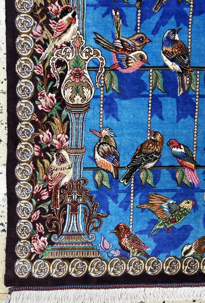 27064373d - Ghom Seide fein Persien, signiert´Abbasi´, ca. 20 Jahre, reine Naturseide, ca. 120 x 80 ...