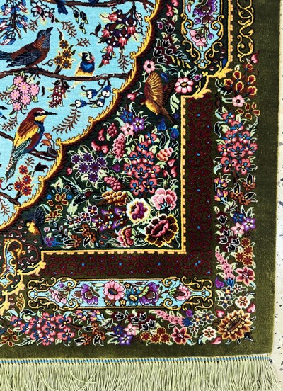 27064379e - Ghom Seide fein Persien, signiert´Abbasi´, ca. 20 Jahre, reine Naturseide, ca. 120 x 80 ...