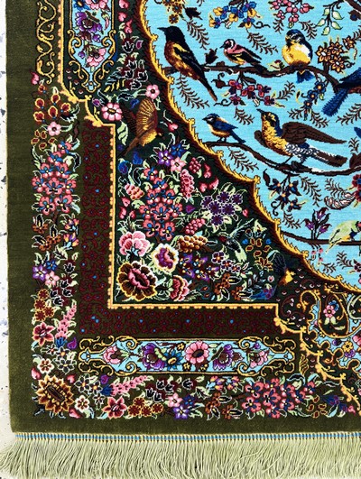 27064379f - Ghom Seide fein Persien, signiert´Abbasi´, ca. 20 Jahre, reine Naturseide, ca. 120 x 80 ...