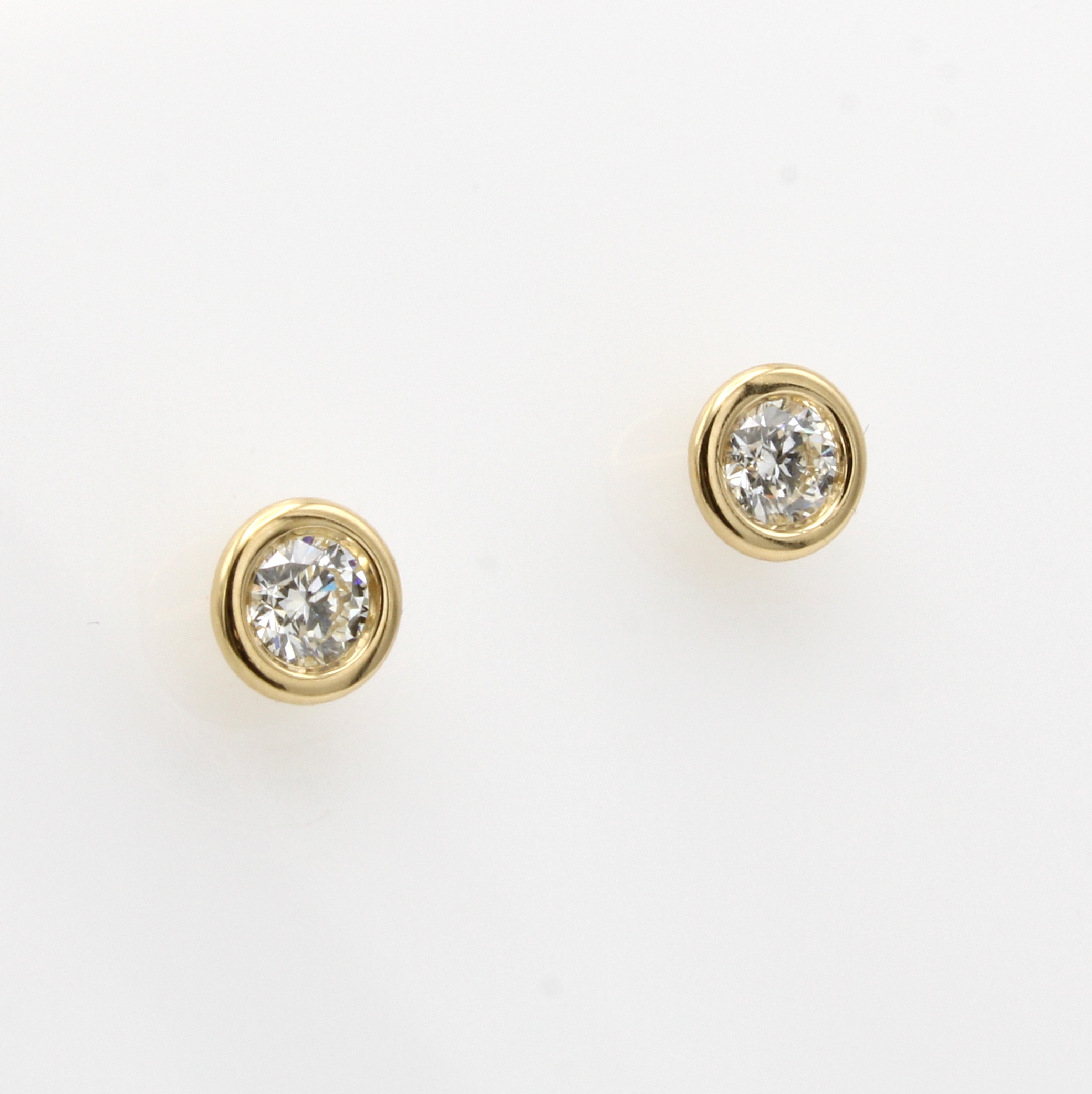 Image 27064424 - Paar Ohrstecker mit Brillantsolitären, GG 750/000, 2 Brill. in Zargenfassungen zus. ca. ...