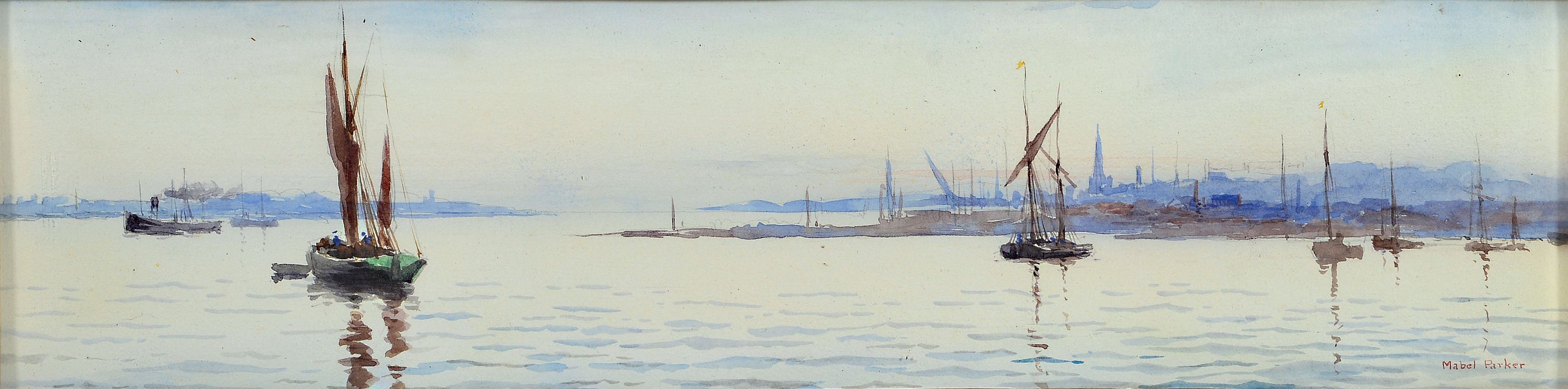 Image 27064434 - Mabel Olive Parker, geb. 1868, Mitglied der Royal Academy London, hier: Segelboote vor ...