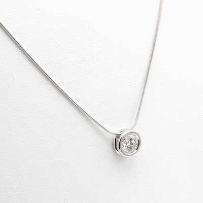 Image Collier mit Brillantsolitär, WG 750/000 an Schlangenkette, Brill. in Zargenfassung ca. ...