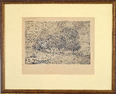 27064540k - Hans Thoma, 1839 Bernau-1924 Karlsruhe, landscape with fountain, etching from 1897, ...