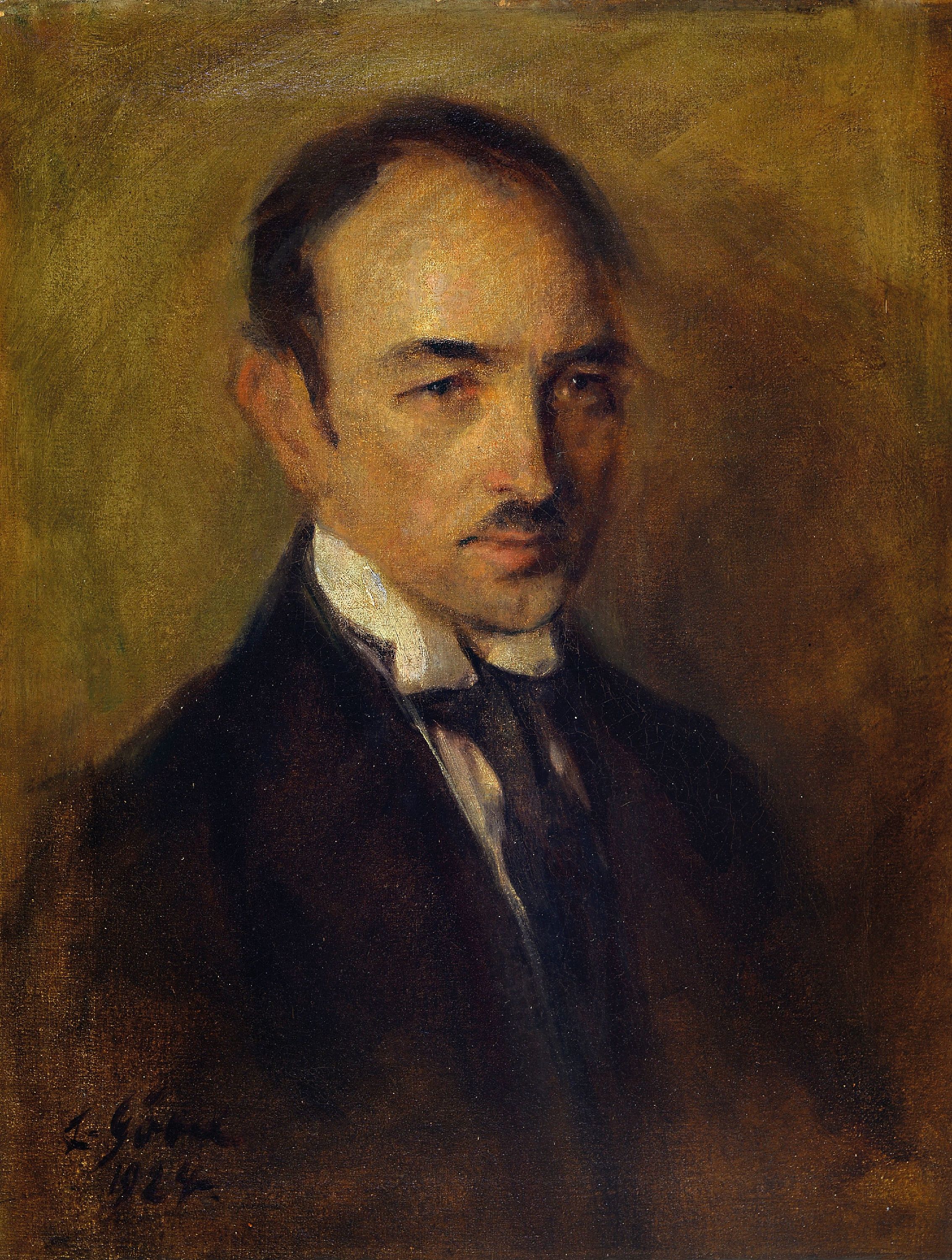 Image 27064884 - Ludwig Göbel, 1889 Fürth im Odenwald-1964 Ingelheim, Porträt eines Mannes, Öl/Lwd, ...