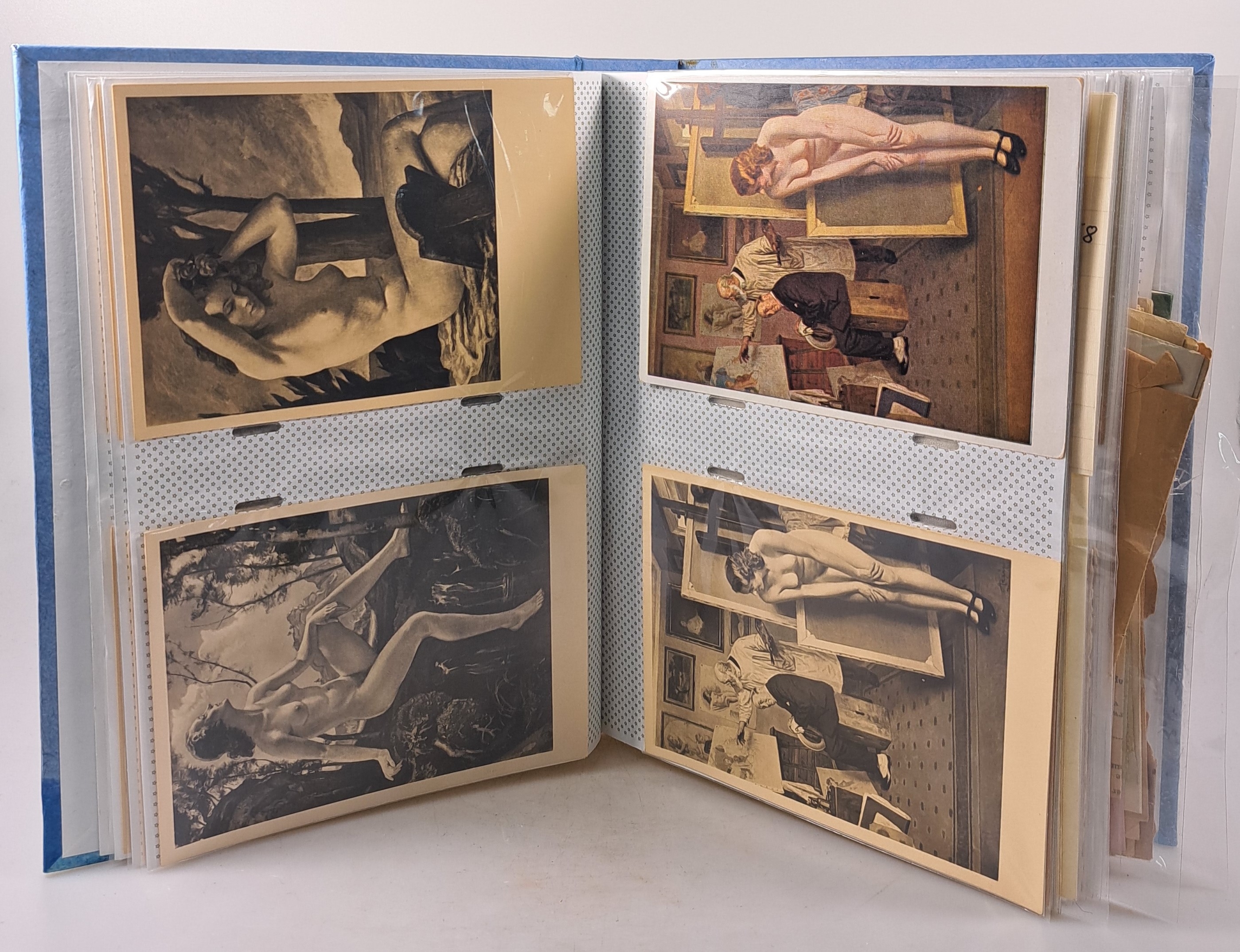 Detail a: Album mit Autographen, Bildpostkarten und offiziellen Belegen der 1930/40er-Jahre, Autographen u.a. Hildegard Knef, überwiegend ungedeutet, ...