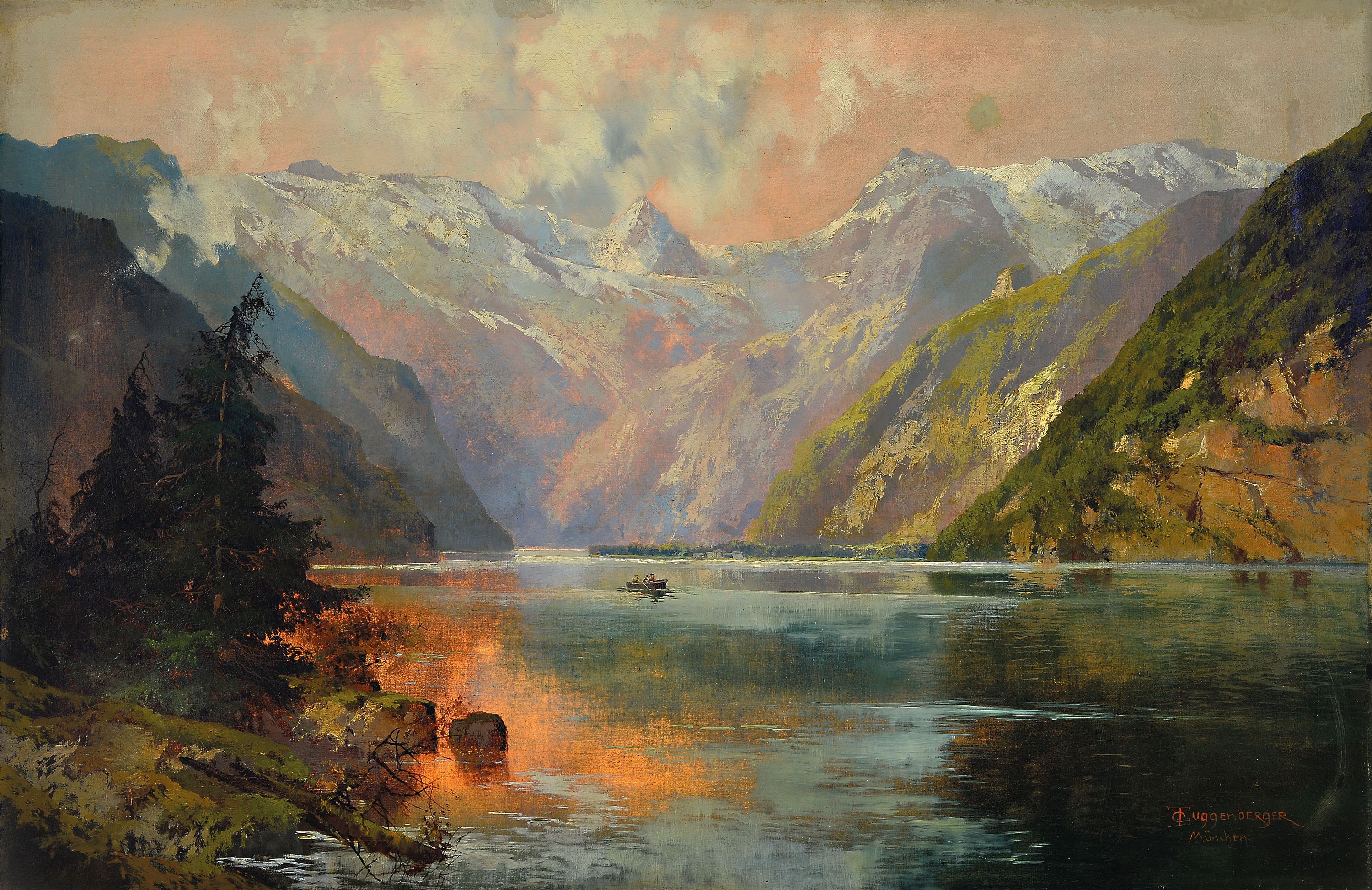Image 27064894 - Theodor Otto Michael Guggenberger, 1866-1929 München, Partie am Königsee, mittig ...