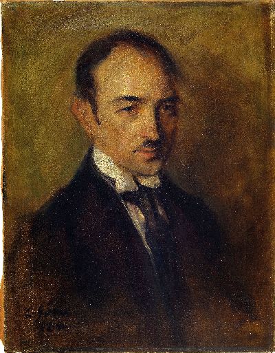 27064884k - Ludwig Göbel, 1889 Fürth im Odenwald-1964 Ingelheim, Porträt eines Mannes, Öl/Lwd, ...