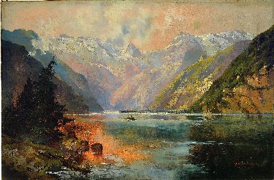 27064894k - Theodor Otto Michael Guggenberger, 1866-1929 München, Partie am Königsee, mittig ...