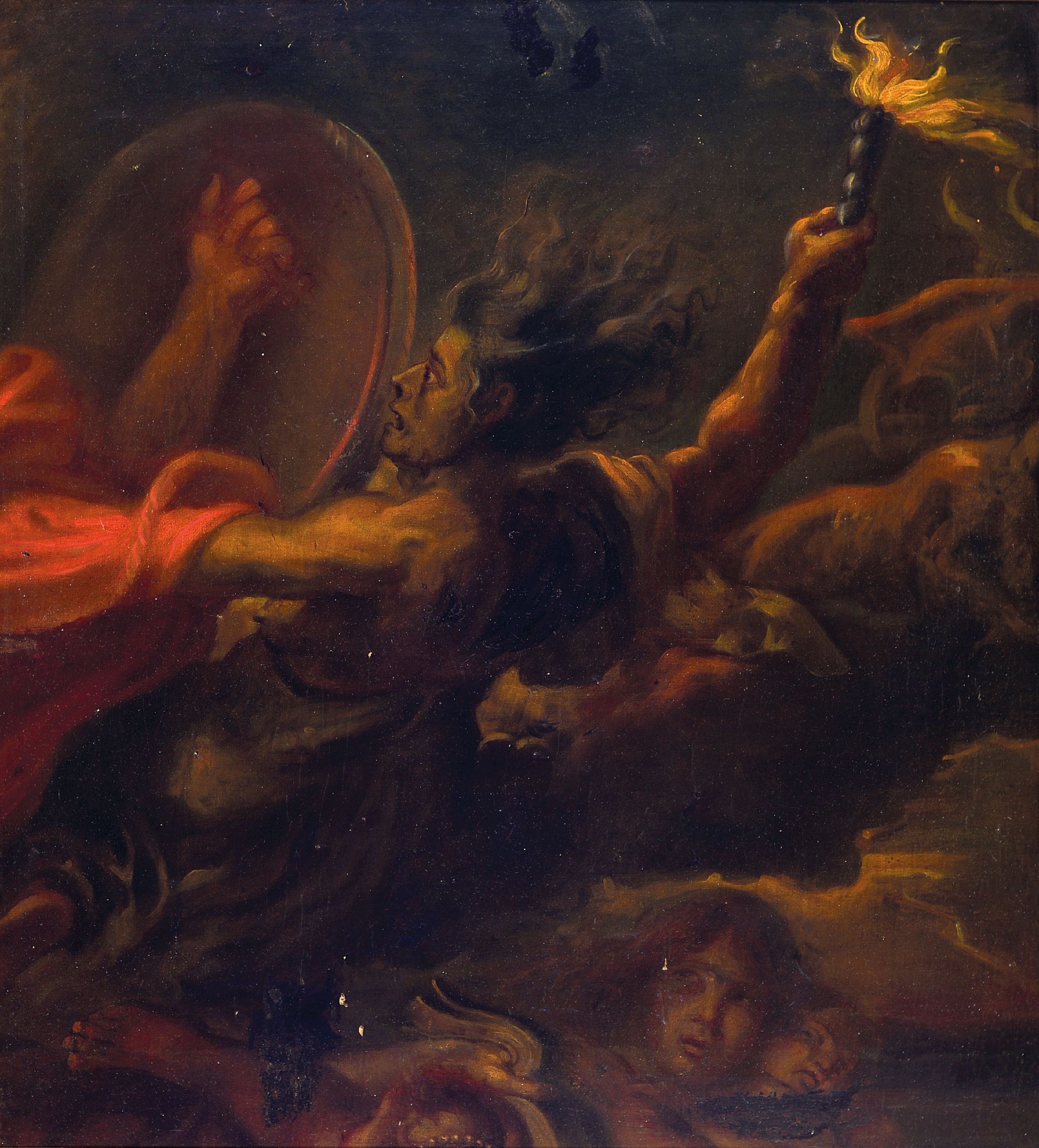 Detail b: Angiolo Cherici, italienischer Kopist des 19. Jh., Kopie nach Rubens: Die Folgen des Krieges (von 1638), Mars beim Verlassen des Janustempels, Venus ...