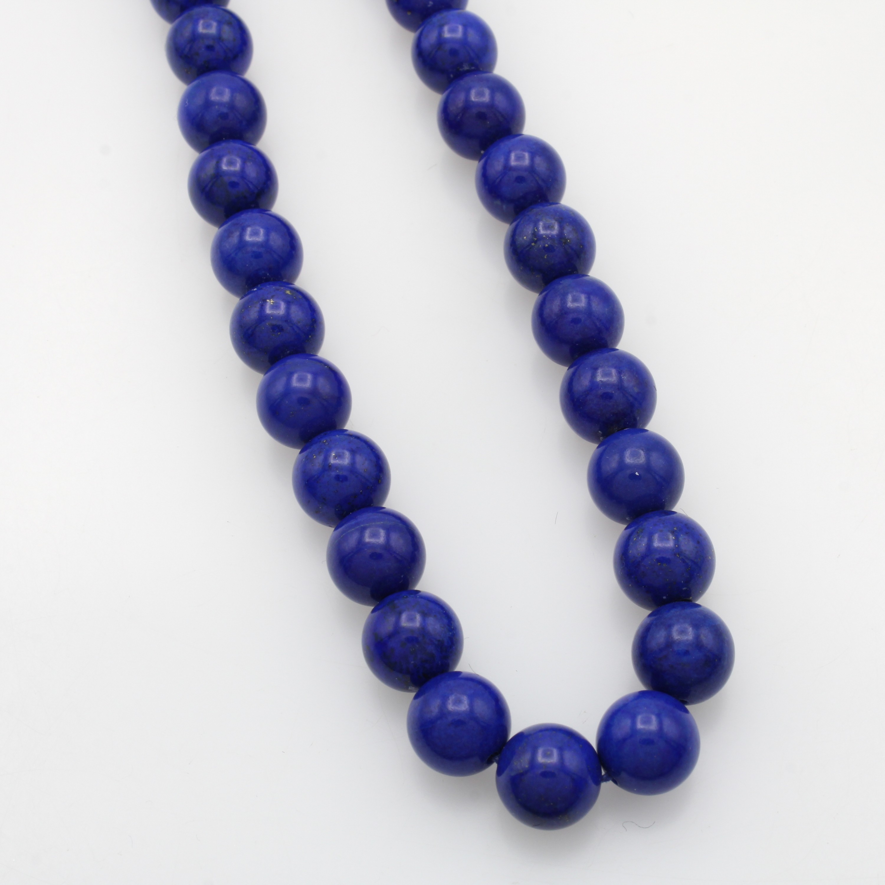 Image 27064949 - Laplislazulikugelkette, verg. Karabinerschl., Kugeld. ca. 8 mm, L. ca. 43 cm ...