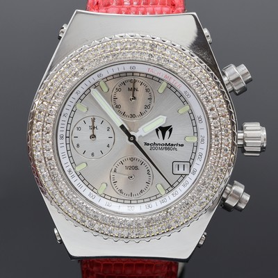 27065917a - TECHNOMARINE TechnoDiamond Armbandchronograph in Stahl, quarz, Boden u. Krone verschr., ...