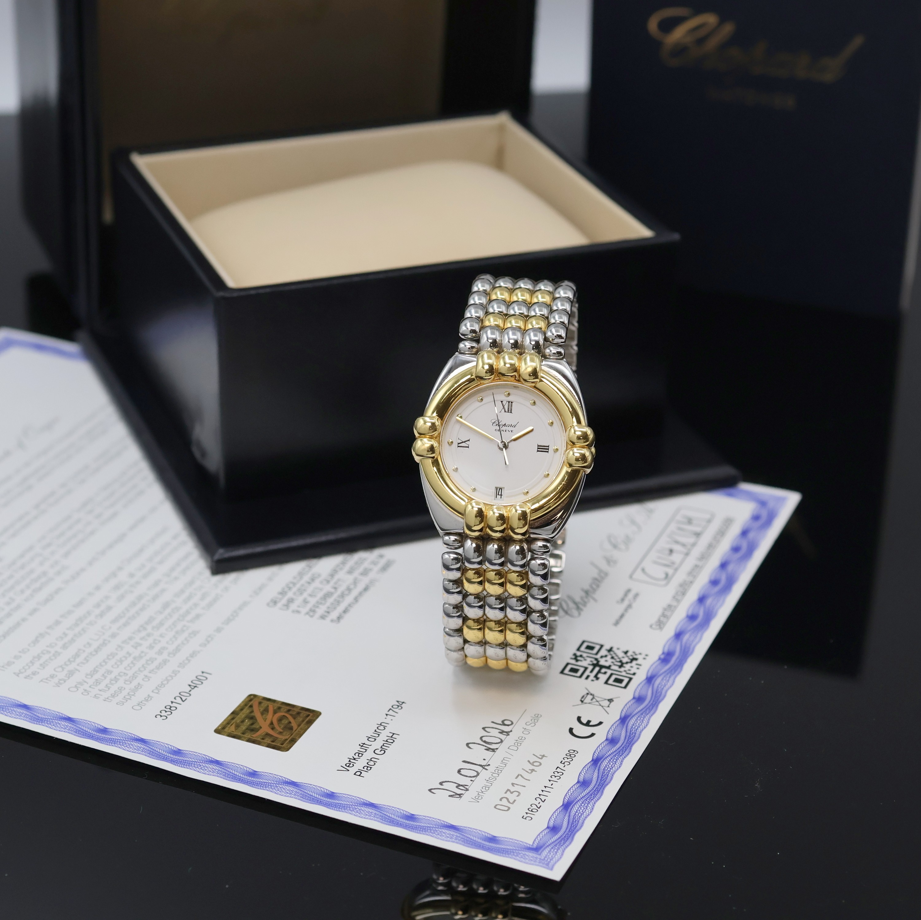 Image 27066165 - CHOPARD GSTAAD nahezu neuwertige Damenarmbanduhr in Stahl/Gold Referenz 33/8120, ...