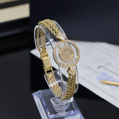 27066123c - CHOPARD Damenarmbanduhr Happy Diamonds in GG 750/000 Referenz 4066, quarz, beids. vergl. ...
