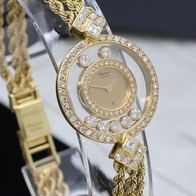 27066123e - CHOPARD Damenarmbanduhr Happy Diamonds in GG 750/000 Referenz 4066, quarz, beids. vergl. ...