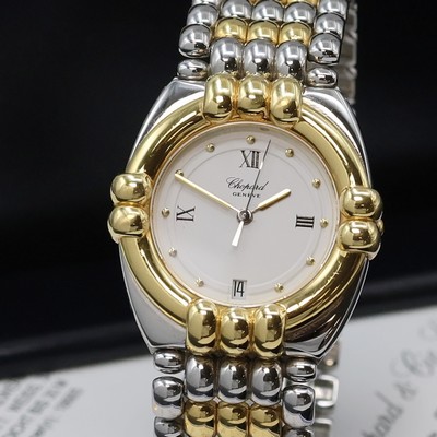 27066165b - CHOPARD GSTAAD nahezu neuwertige Damenarmbanduhr in Stahl/Gold Referenz 33/8120, ...