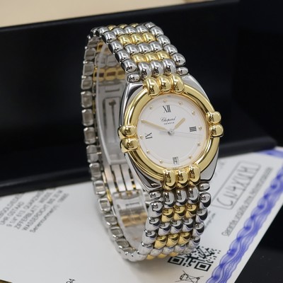 27066165d - CHOPARD GSTAAD nahezu neuwertige Damenarmbanduhr in Stahl/Gold Referenz 33/8120, ...