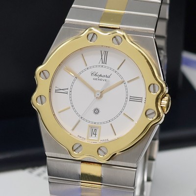 27066166b - CHOPARD S. Moritz nahezu neuwertige Armbanduhr in Stahl/Gold Referenz 268023, verkauft ...